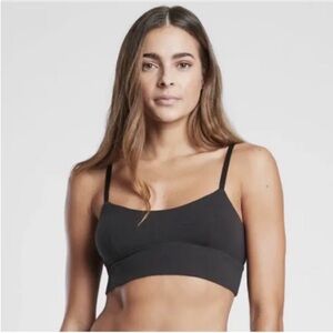 Athleta Well Rested Ribbed Black Bra | Size Small